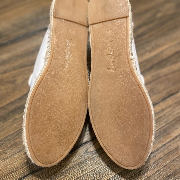 61. Sam Edelman Kerry Mule Espadrilles In White Leather Slides Slip On Size 6.5 - Picture 11 of 11